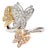 18KWR Diamond Butterflies Ring, size 4.5 For Sale