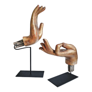 Gilt Wood Buddha Hands, Polychromed, Late 19th Century, Thailand, for the Collection of Vicente Wolf
