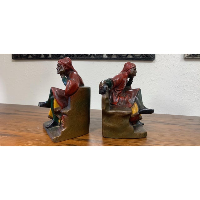 Art Deco Antique Art Deco K&o Kronheim & Oldenbusch “Mantarani’s Dante” Figural Bookends – Pair For Sale - Image 3 of 8