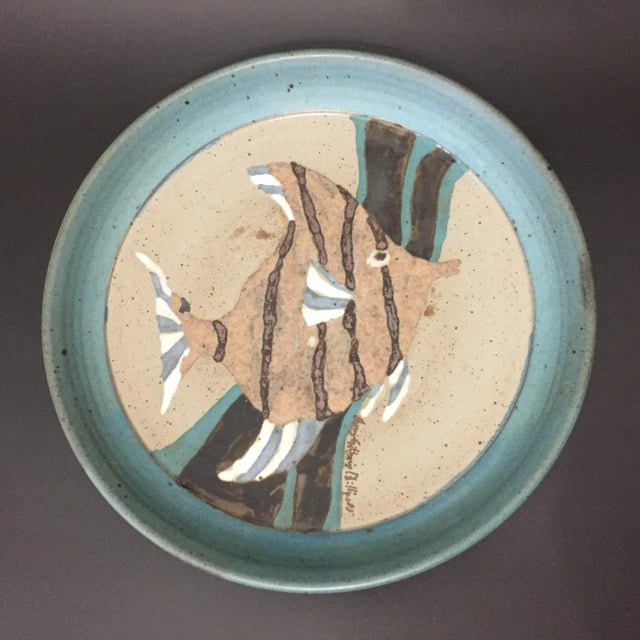 1985 Studio Pottery Angelfish Platter by Gary Kosmas & Harry Guthrie Phillips For Sale - Image 10 of 10