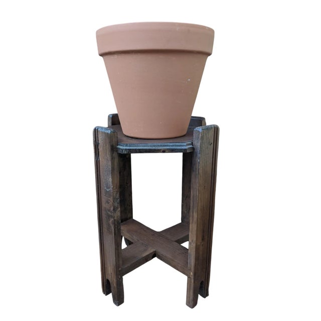 Vintage Mission Style Oak Plant Stand For Sale - Image 9 of 18