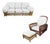 1980s Stick Reed Rattan Sofa & Chair Living Room Set W/ Overstuffed Cushions For Sale