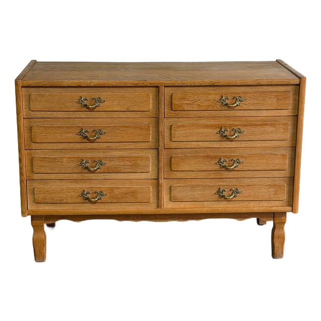 Oak in Style of Henning Kjærnulf Lowboy Wooden Dresser Lowboy Storage Chest Mid-Century Modern Denmark 1960s For Sale