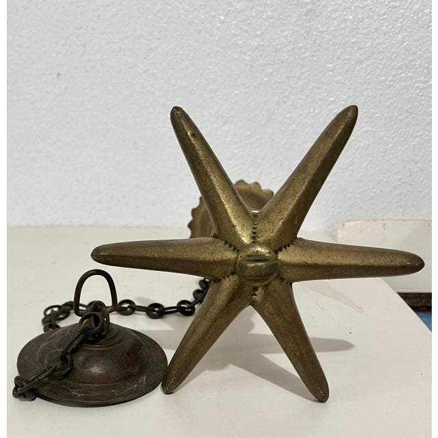Rare Antique Judaica Hanging Bronze Jewish Synagogue or Temple Oil Lamp w Chain For Sale - Image 10 of 11