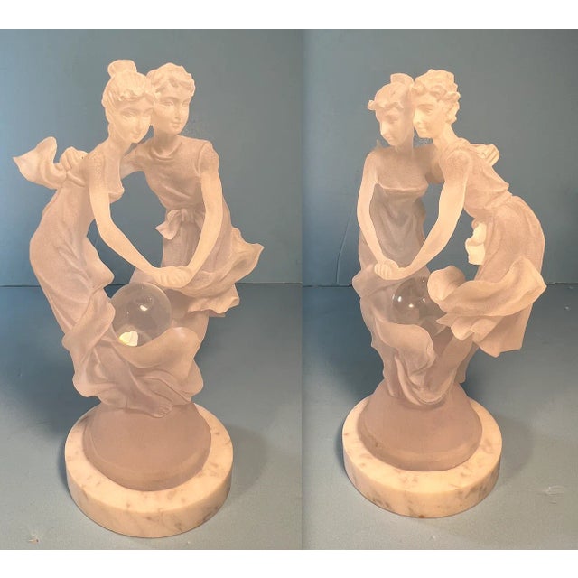 White Frosted Lucite Sculpture Dancers Signed Kozlowski For Sale - Image 8 of 12