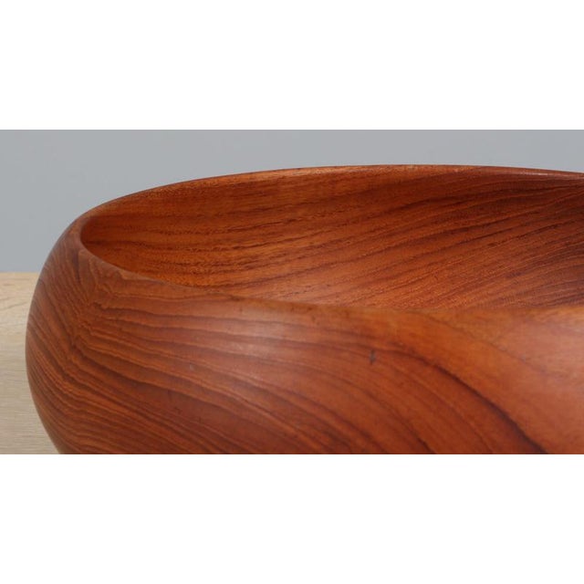 Turned Teak Wood Bowl by Kay Bojesen, Denmark, 1960s For Sale - Image 3 of 8