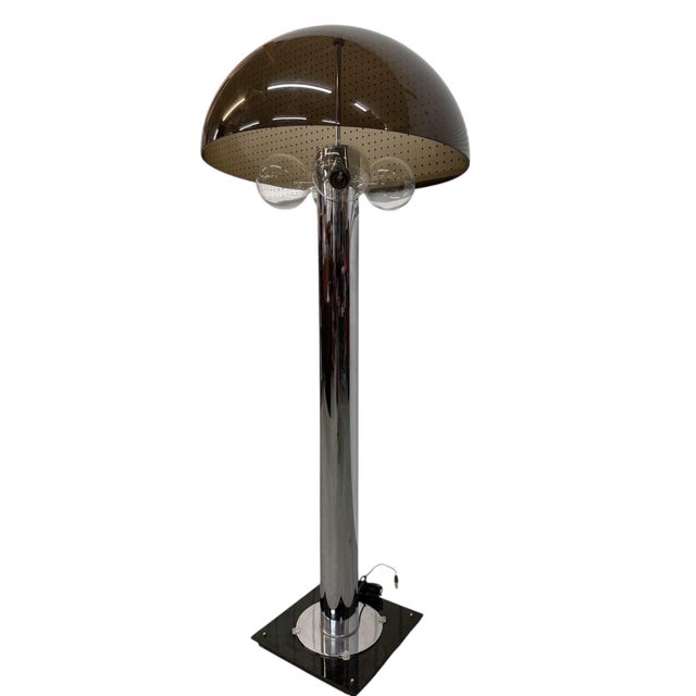 Mid-Century Modern Mid-Century Modern Mushroom Chrome Floor Lamp For Sale - Image 3 of 10