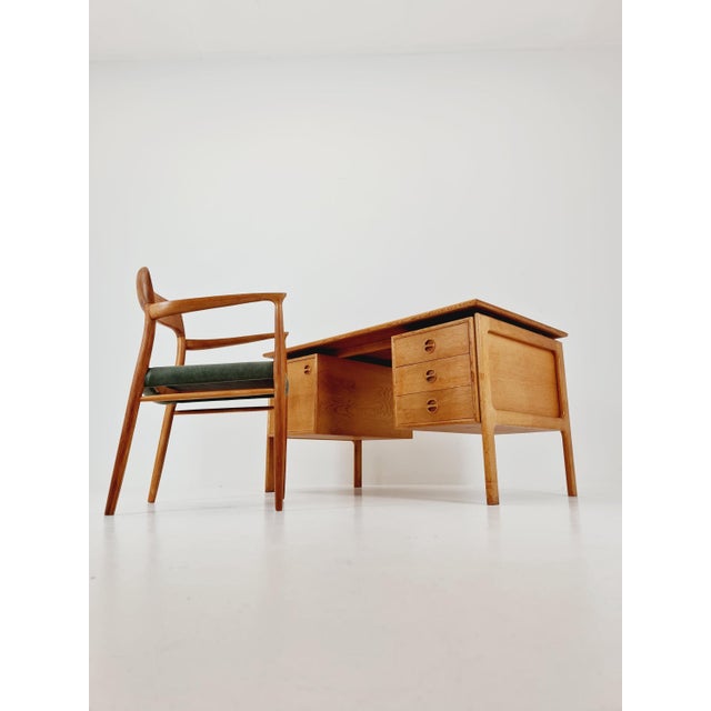 Vintage Danish Desk in Oak by Arne Vodder for GV Møbler, Denmark, 1960s For Sale - Image 15 of 18