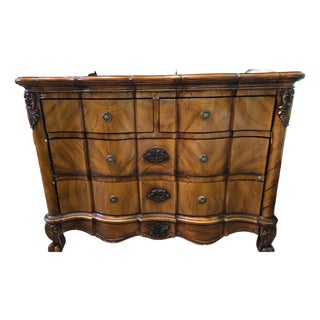 1990s Dresser Theodore Alexander French Chateau-Style Walnut Commode For Sale