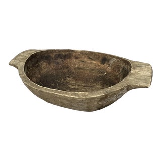 Vintage Hungarian Wooden Dough Bowl For Sale