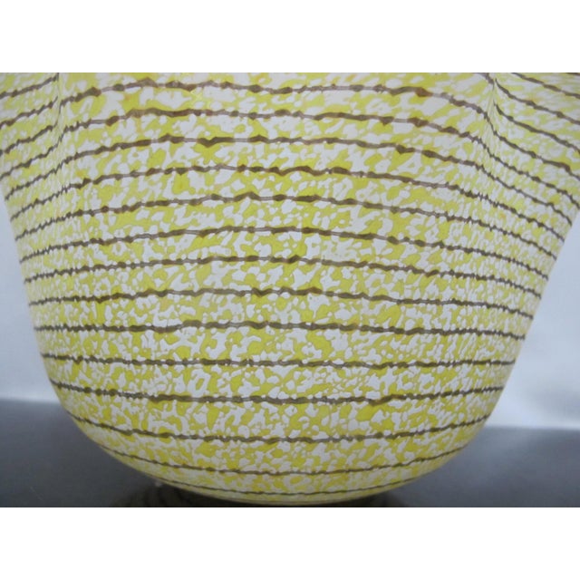 Yellow Kosta Boda Sweden Carmen Large Yellow Art Glass Handkerchief Ruffle Bowl Signed For Sale - Image 8 of 12