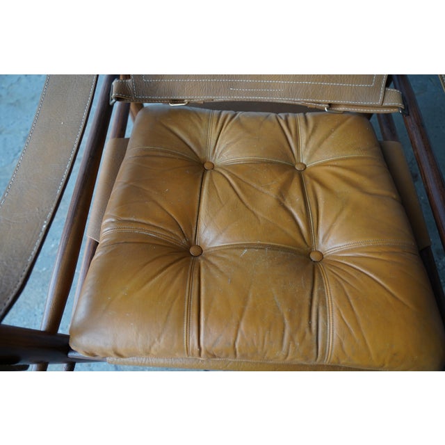 Pair of Arne Norell “Safari” Rosewood Lounge Chairs, Model Scirocco — Sweden, 1960s For Sale - Image 10 of 18