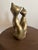 Vintage Mid-Century Modern Brass Cat Sculptures – Pair – Made in Korea For Sale In New York - Image 6 of 12