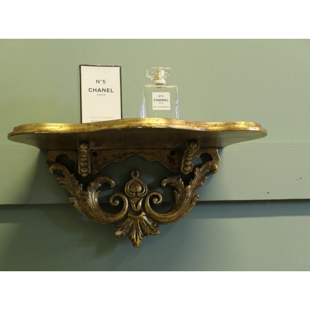 French Gilt Console Mirror with Matching Shelf, 1970, Set of 2 For Sale - Image 6 of 8