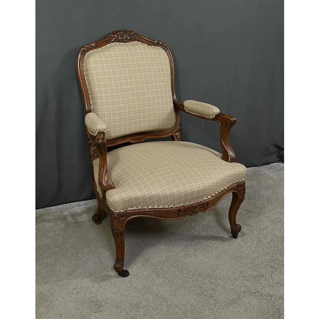 Louis XV Style Beechwood Armchair, Mid-19th Century For Sale - Image 3 of 16