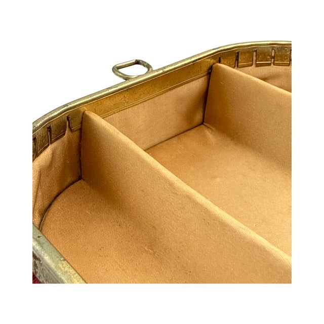 Red Antique French Red Velvet Jewelry Casket For Sale - Image 8 of 16