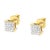 14K Yellow Gold 1/2 Cttw Invisible Set Princess Diamond Composite Square Stud Earring (K-L Color, SI1-SI2 Clarity) For Sale - Image 4 of 6