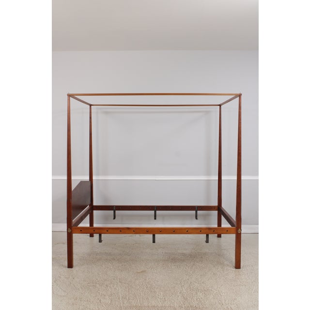 Eldred Wheeler Eldred Wheeler Full Size Cherry Rope Style Poster Canopy Bed For Sale - Image 4 of 14