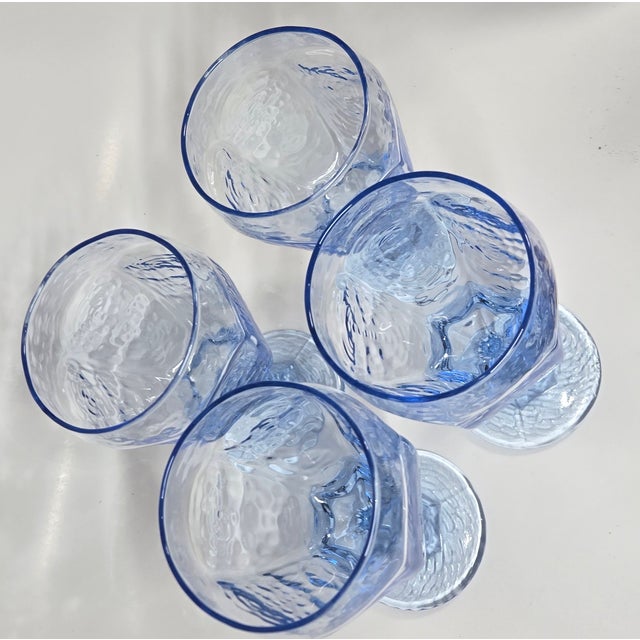Late 20th Century Vintage Periwinkle Ice Goblets- Set of Four For Sale - Image 5 of 18