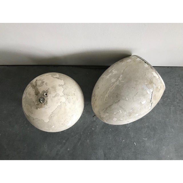 1970s Original French 1970’s Plaster Speakers - a Pair Edison Style For Sale - Image 5 of 6