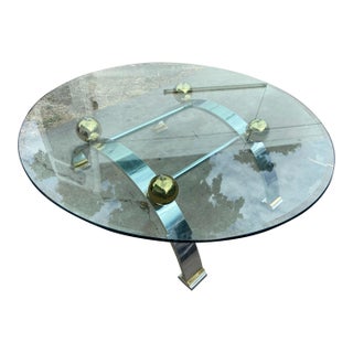 Vintage Space Age Design Chrome and Glass Atomic Coffee Table For Sale