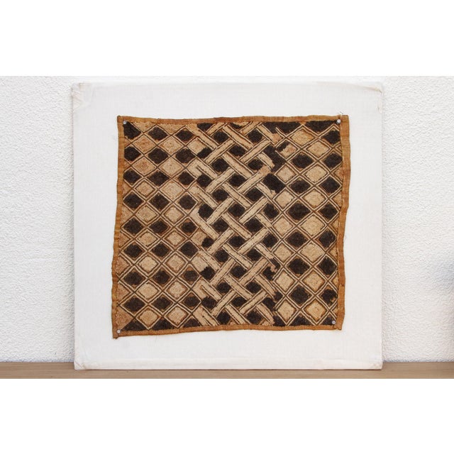 Geometric African Kuba Cloth Panel For Sale - Image 4 of 8