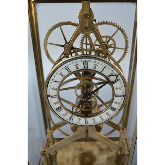 Wood French Late 19th Century Skeleton Clock For Sale - Image 7 of 12