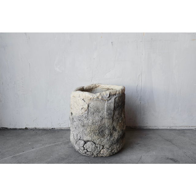 1960s 13" Mid Century Rough Hewn Organic Ceramic Planter For Sale - Image 5 of 10