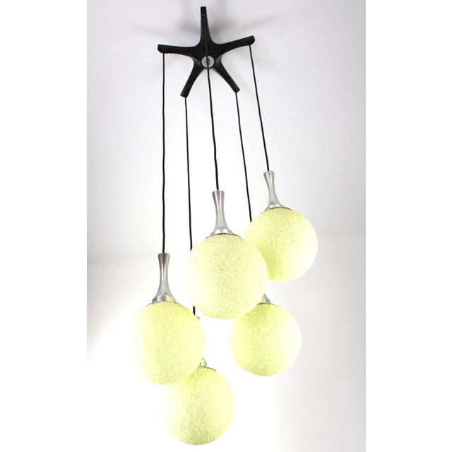 Black Cascade 5-Light Chandelier, 1960s For Sale - Image 8 of 8