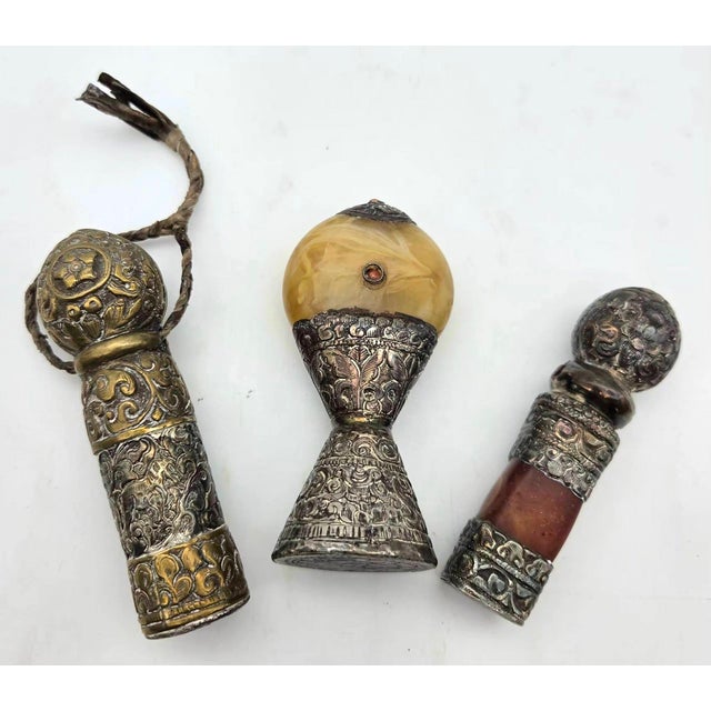 Lot of Tibetan Silver and Mixed Metal Wax Seal Stamps, Set of 13 For Sale In Miami - Image 6 of 10