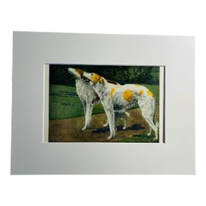 1919 Russian Wolfhound Dog Print