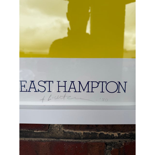 Framed Roy Lichtenstein “Guild Hall East Hampton” exhibition poster after the 1974 Landscape work. This is a signed and...