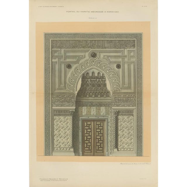 Alexandre Marcel Raymond, Karatay Madrasa Portal, 1924, Lithograph For Sale - Image 10 of 10