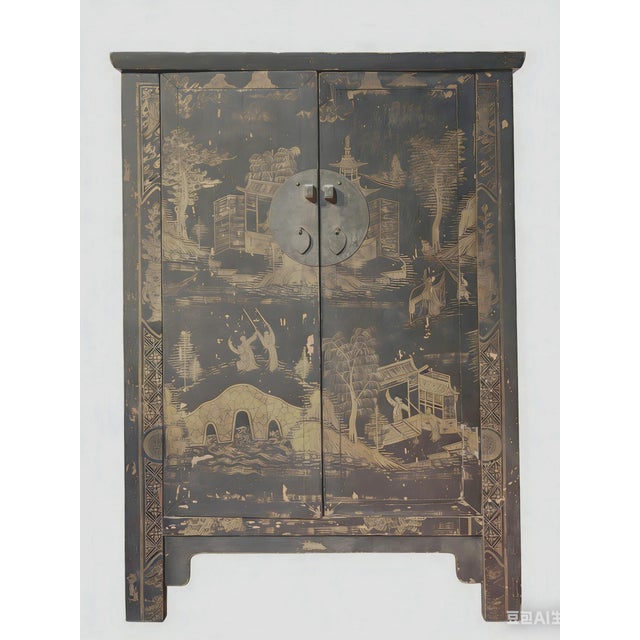 Chinese Chinoiserie-Style Landscape Cabinet For Sale