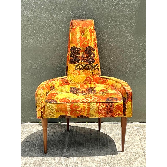 Vintage MCM High Back Lounge Chair For Sale - Image 4 of 12