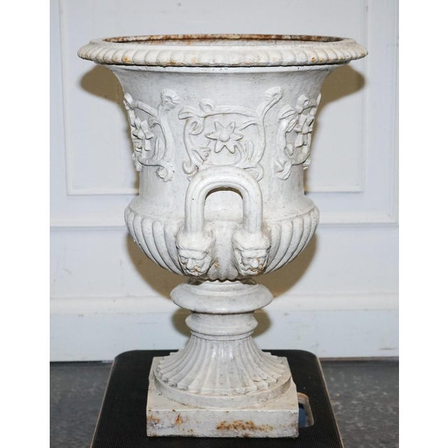 Victorian Painted Cast Iron Urn For Sale - Image 10 of 13