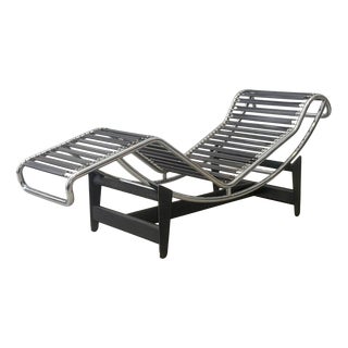 LC4 Chaise Longue with Ponyfell Le Corbusier, Pierre Jeanneret and Charlotte Perriand by Pierre Jeanneret for Cassina, 1960s For Sale