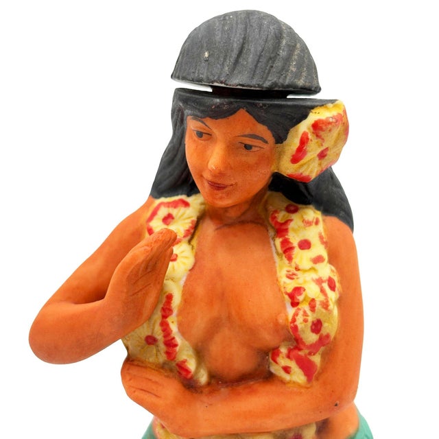 Original 1976 ceramic dancing Hawaiian Hula girl figurine, Rum Decanter Bottle made from lightweight plaster and painted...