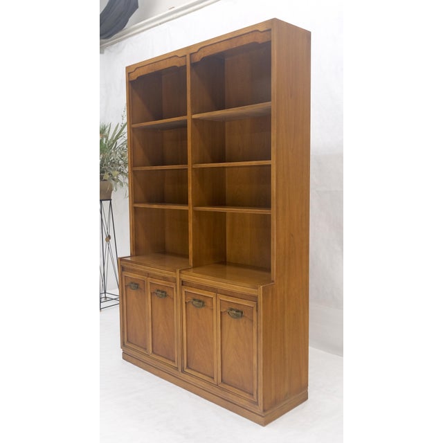 Fruitwood Drexel Double Bookcase Credenza Mid Century Modern Vintage MINT For Sale - Image 9 of 11