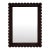 Flora 30 in. W x 40 in. H Rectangular Rattan Scalloped Edge Wall Mirror, Chocolate For Sale