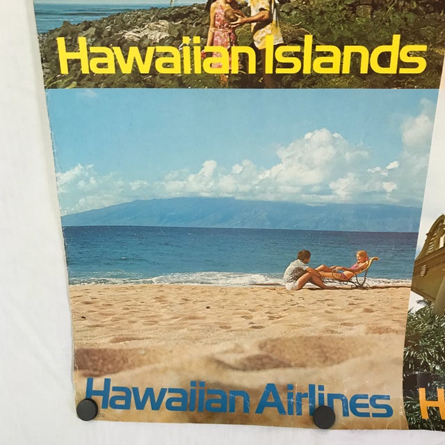 Hawaiian Airlines Travel Poster New Zealand to Hawaiian Islands by Clark and Mathewson For Sale In Sacramento - Image 6 of 11