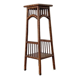 Vintage Tortoise Bamboo Pedestal For Sale