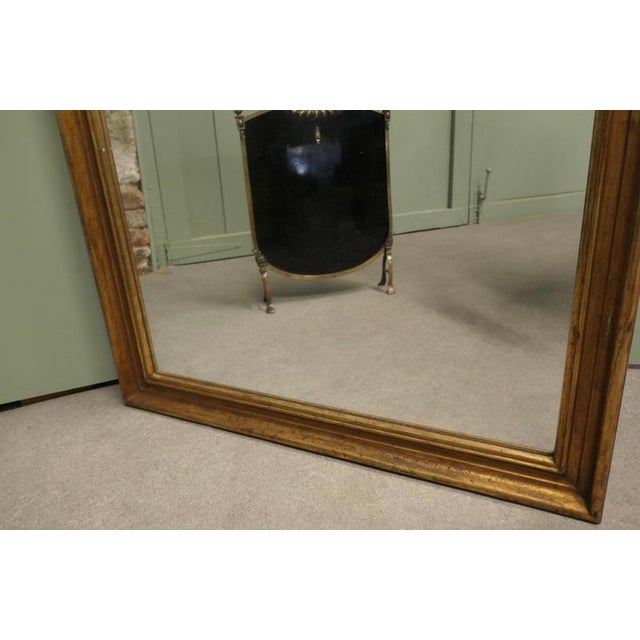 Tall French Rectangular Mirror with Aged Gilt Frame For Sale - Image 6 of 8