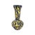 Ceramic vase from the 1960s. Black shrink-glaze with yellow decorative pattern. Its condition is appropriate for its age....
