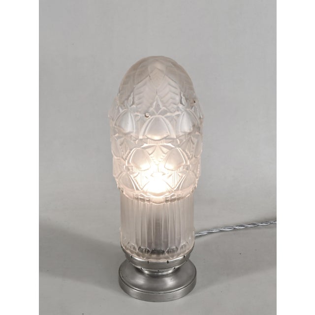 Metal 1930s French Art Deco Lamp by Henri Dieupart & Simonet Freres - France For Sale - Image 7 of 13