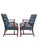 Chesterfield Tufted Blue Leather Arm Chairs a Pair. English Style With Brass Nailhead Accent's For Sale - Image 4 of 6