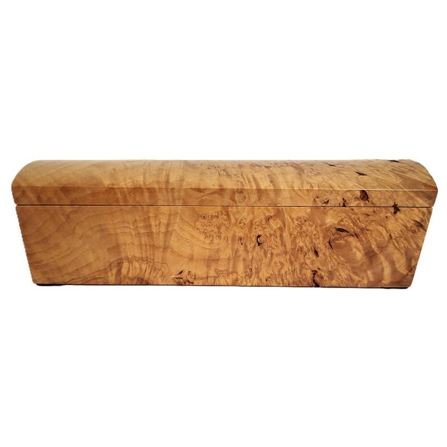 Brown Rare Vintage American Carved Burled Walnut Pen & Jewelry Box by Michael Elkan For Sale - Image 8 of 14