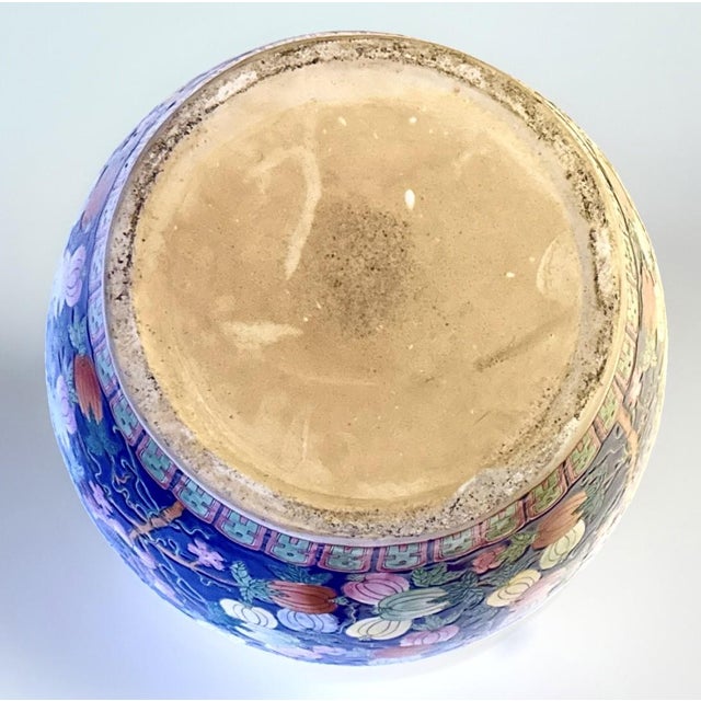 Late 20th Century Chinese Hand Painted Fishbowl Planter For Sale - Image 5 of 5