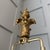 Copper 1980s John Richard Pillar Lamps Features Detailed Brass Palm Frond Accents and a Leaded Crystal Column - a Pair For Sale - Image 8 of 12