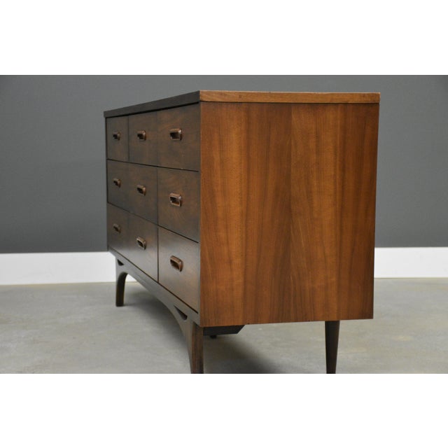 1960s Johnson Carper Walnut and Formica Mid Century Dresser For Sale - Image 5 of 11